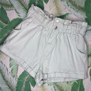 PacSun Mint Green PaperBag High Waist Mom Denim Shorts